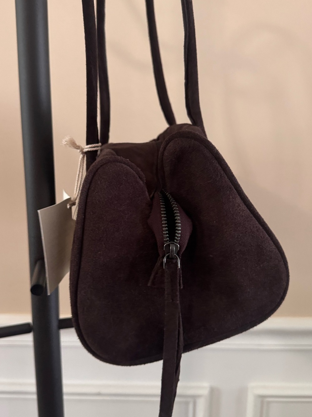 Free People Dark Brown Sierra Suede Shoulder Bag - Picture 7 of 14